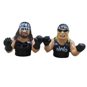 Vintage 1999 Hulk Hogan & Macho Man Randy Savage Finger Fighters WCW Toy Max